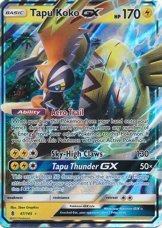 Tapu Koko GX (47/145) (Tarjeta Jumbo) [Sol y Luna: Albor de los guardianes] 