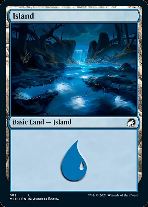 Island (381) (Innistrad: Midnight Hunt) Near Mint - Nick Nack's Full Frontal Attack