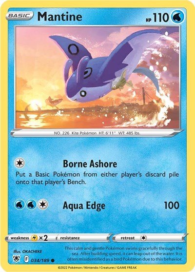 Mantine (SWSH10: Astral Radiance) Near Mint - Nick Nack's Full Frontal Attack