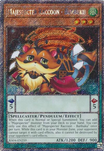 Majespecter Raccoon Bunbuku (Platinum Secret Rare) (Quarter Century Stampede) Near Mint 1st Edition