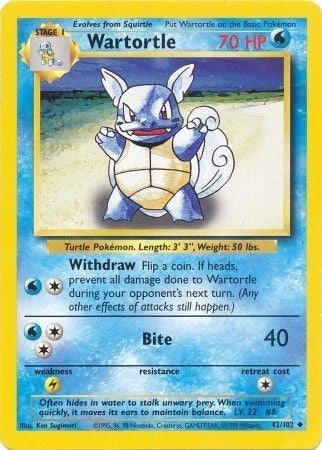 Wartortle (Base Set) Light Play Unlimited