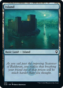 Island (455) (Commander Legends: Battle for Baldur's Gate) Near Mint Foil - Nick Nack's Full Frontal Attack
