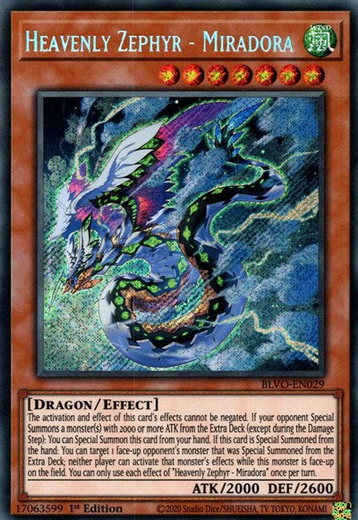 Heavenly Zephyr - Miradora (Blazing Vortex) Near Mint 1st Edition