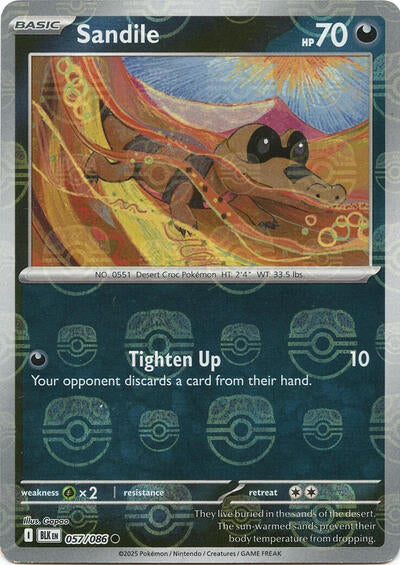 Sandile (Master Ball Pattern) (SV: Black Bolt) Near Mint Holofoil
