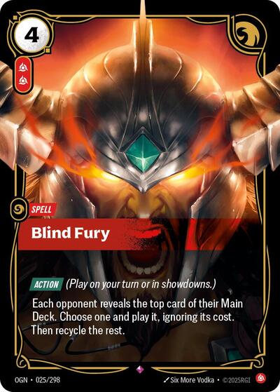 Blind Fury (Origins) Near Mint Foil - Nick Nack's Full Frontal Attack