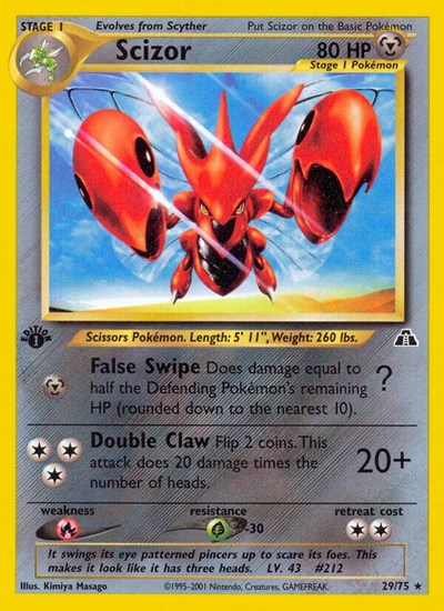 Scizor (29) (Neo Discovery) Light Play 1st Edition