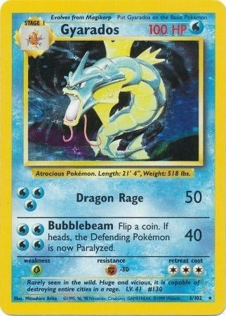 Gyarados (Base Set) Medium Play Holofoil