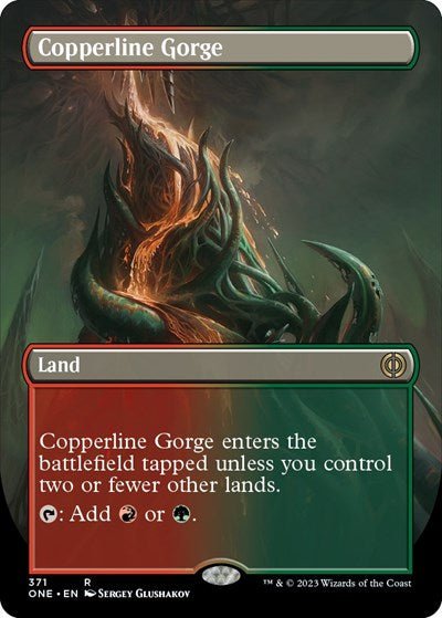 Copperline Gorge (Borderless) (Phyrexia: All Will Be One) Near Mint - Nick Nack's Full Frontal Attack