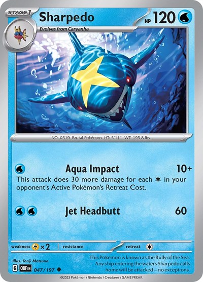 Sharpedo (Scarlet and  Violet: Obsidian Flames) Near Mint
