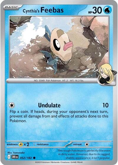 Cynthia's Feebas (SV10: Destined Rivals) Near Mint Reverse Holofoil - Nick Nack's Full Frontal Attack
