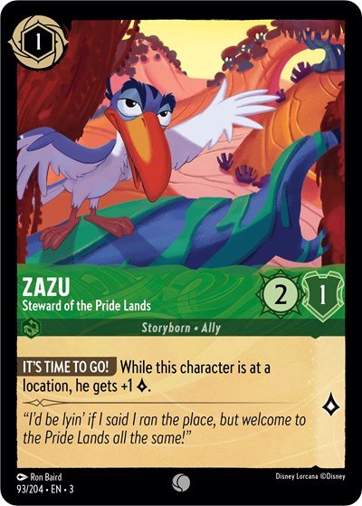 Zazu - Steward of the Pride Lands (Into the Inklands) Near Mint - Nick Nack's Full Frontal Attack