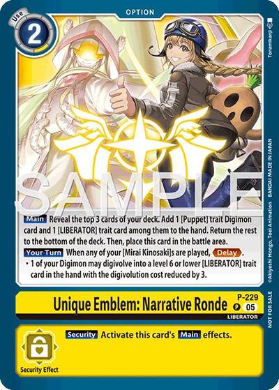 Unique Emblem: Narrative Ronde (Dawn of Liberator Box Topper) (Digimon Promotion Cards) Near Mint Foil