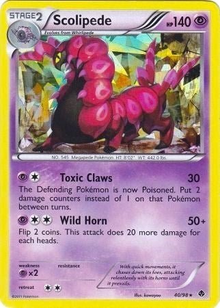 Scolipede - 40/98 (BW Emerging Powers) (Deck Exclusives) Near Mint Holofoil - Nick Nack's Full Frontal Attack