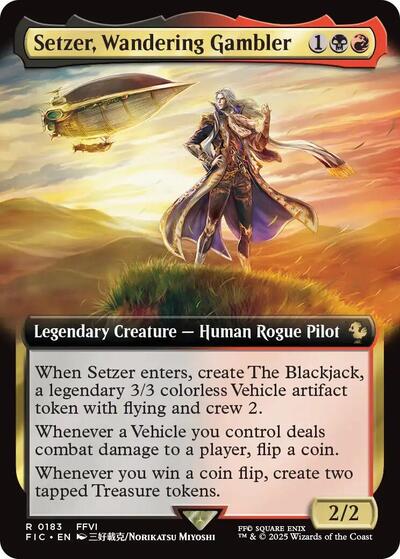 Setzer, Wandering Gambler (Extended Art) (Commander: FINAL FANTASY) Near Mint Foil - Nick Nack's Full Frontal Attack