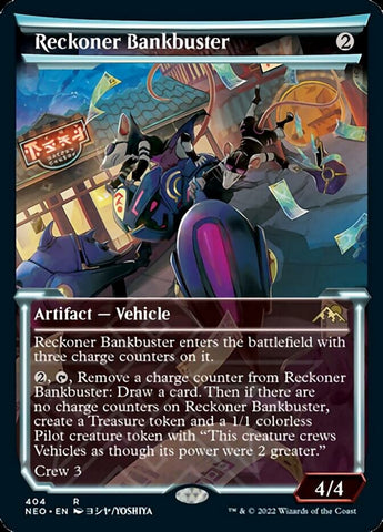 Reckoner Bankbuster (Exhibición de brillo suave) [Kamigawa: Neon Dynasty] 