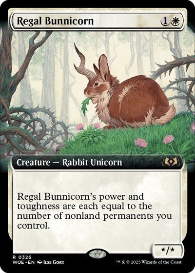 Regal Bunnicorn (Extended Art) (Wilds of Eldraine) Near Mint Foil - Nick Nack's Full Frontal Attack