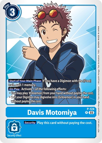 Davis Motomiya P-124 (NYCC 2023 Demo Deck) (Digimon Promotion Cards) Near Mint