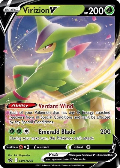 Virizion V - SWSH295 (SWSH: Sword & Shield Promo Cards) Near Mint Holofoil