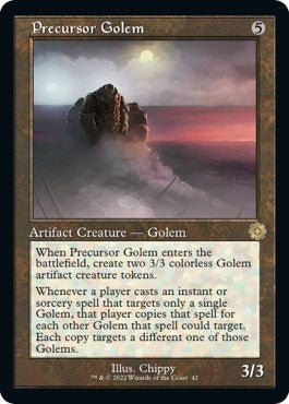 Precursor Golem (The Brothers' War: Retro Frame Artifacts) Near Mint Foil - Nick Nack's Full Frontal Attack
