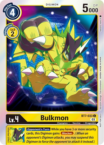 Bulkmon (Official Tournament Pack Vol.11) (The Next Adventure) Near Mint Foil