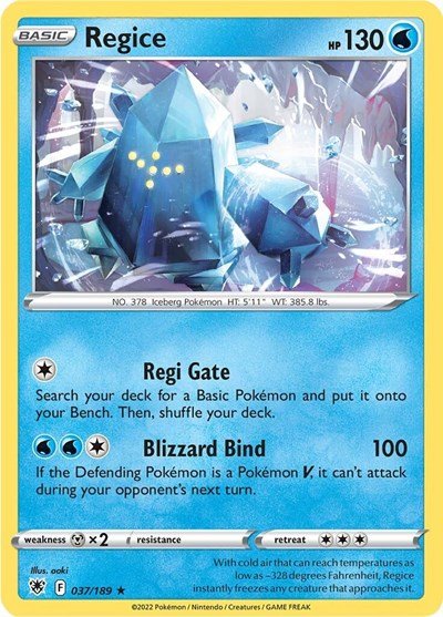 Regice (SWSH10: Astral Radiance) Near Mint - Nick Nack's Full Frontal Attack