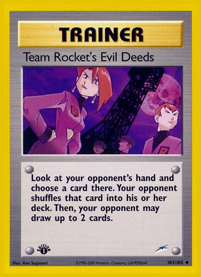 Team Rocket's Evil Deeds (Neo Destiny) Light Play 1st Edition