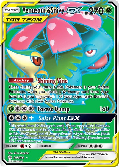 Venusaur & Snivy GX (Full Art) (SM - Cosmic Eclipse) Near Mint Holofoil