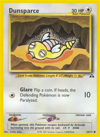 Dunsparce (Neo Discovery) Light Play 1st Edition