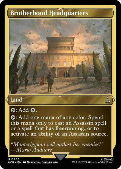 Brotherhood Headquarters (Foil Etched) (Universes Beyond: Assassin's Creed) Near Mint Foil - Nick Nack's Full Frontal Attack