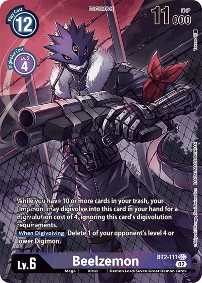 Beelzemon BT2-111 (Alternate Art) (Starter Deck 14: Beelzemon Advanced Deck Set) Near Mint Foil