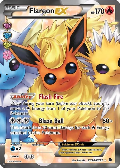 Flareon EX (Full Art) (Generations: Radiant Collection) Near Mint Holofoil