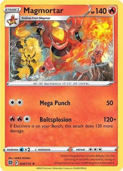 Magmortar (SWSH09: Brilliant Stars) Near Mint - Nick Nack's Full Frontal Attack