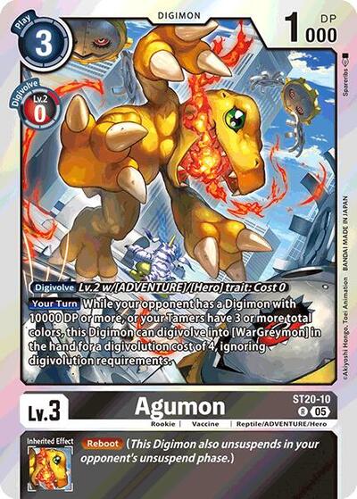 Agumon (Starter Deck 20: Protector of Light) Near Mint Foil - Nick Nack's Full Frontal Attack