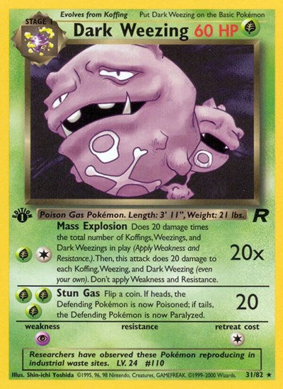 Dark Weezing (31) (Team Rocket) Light Play Unlimited