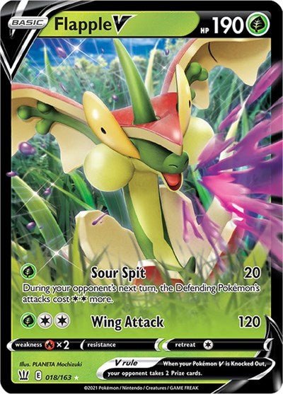 Flapple V (SWSH05: Battle Styles) Near Mint Holofoil - Nick Nack's Full Frontal Attack