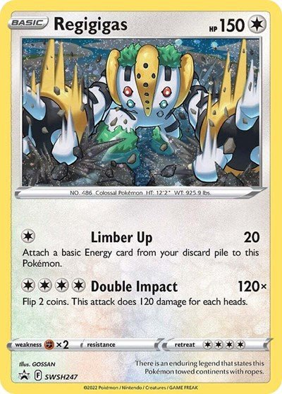 Regigigas - SWSH247 (Cosmos Holo) (SWSH: Sword & Shield Promo Cards) Near Mint Holofoil - Nick Nack's Full Frontal Attack