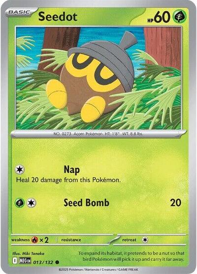Seedot (ME01: Mega Evolution) Near Mint - Nick Nack's Full Frontal Attack