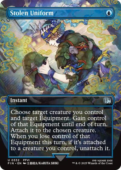Stolen Uniform (Borderless) (Universes Beyond: FINAL FANTASY) Near Mint - Nick Nack's Full Frontal Attack