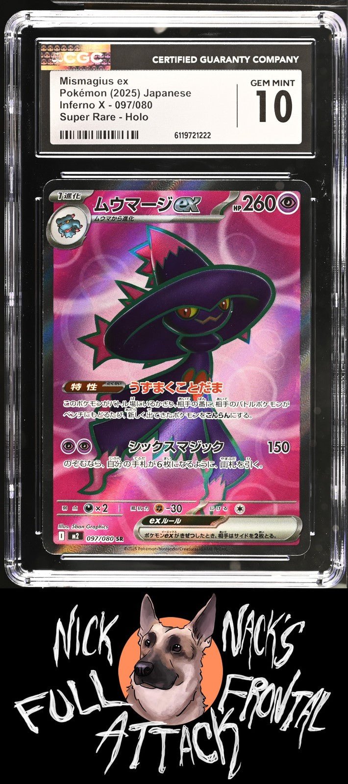 2025 Inferno X 097/080 Mismagius ex CGC 10 - Nick Nack's Full Frontal Attack
