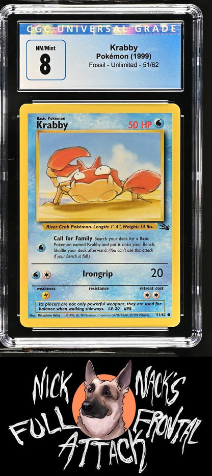 1999 Fossil 51/62 Krabby CGC 8 - Nick Nack's Full Frontal Attack