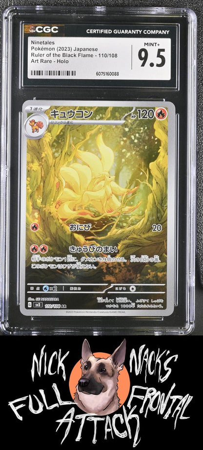 2023 Ruler of the Black Flame 110/108 Ninetales CGC 9.5 - Nick Nack's Full Frontal Attack