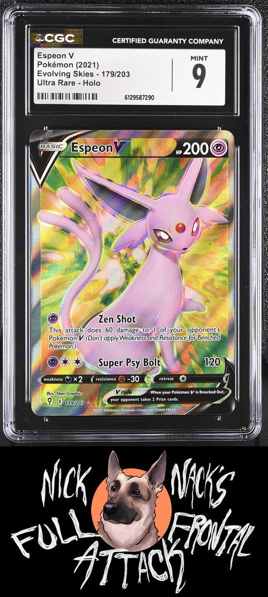 2021 Evolving Skies 179/203 Espeon V CGC 9 - Nick Nack's Full Frontal Attack