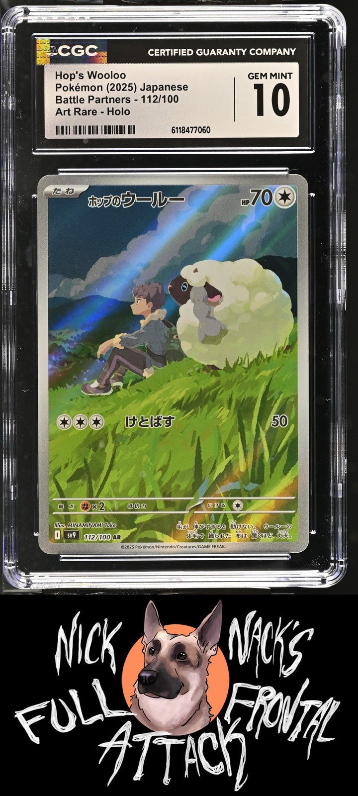 2025 Battle Partners 112/100 Hop's Wooloo CGC 10 - Nick Nack's Full Frontal Attack