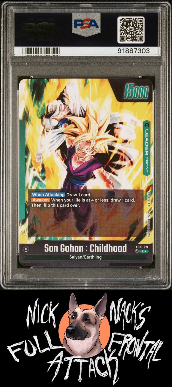 DBSCG Fusion World Awakened Pulse FB01 - 071 Son Gohan : Childhood Alt Art PSA 10 - Nick Nack's Full Frontal Attack