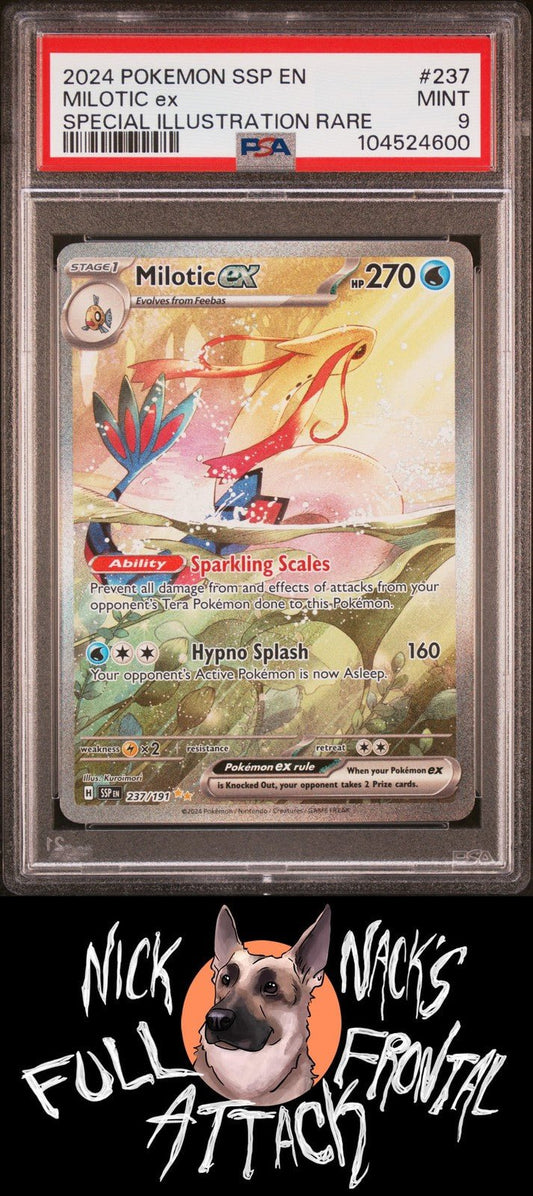 2024 Surging Sparks 237 Milotic Ex Special Illustration Rare PSA 9 - Nick Nack's Full Frontal Attack