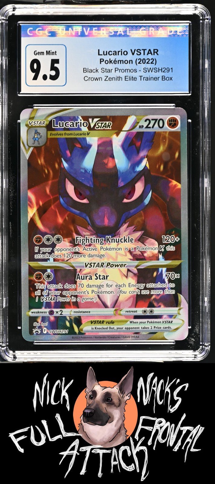 2023 Black Star Promos SWSH291 Lucario VSTAR CGC 10 - Nick Nack's Full Frontal Attack