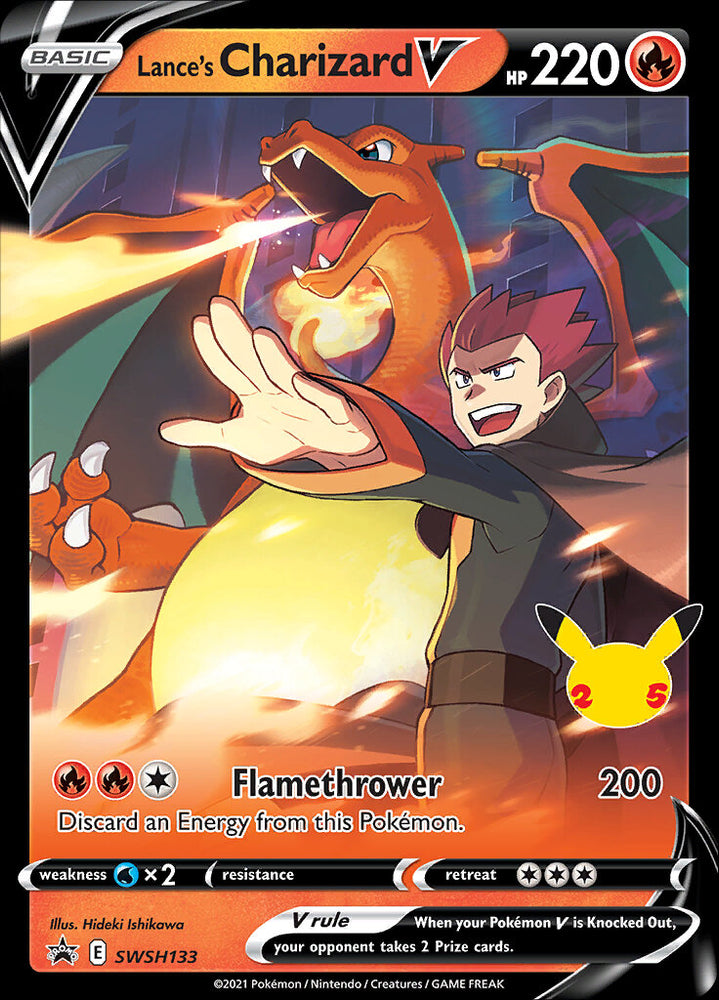 Lance's Charizard V (SWSH133) (Célébrations) [Épée et Bouclier : Promos Black Star] 