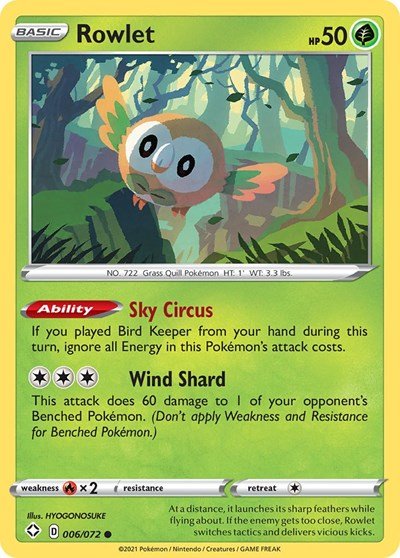 Rowlet (Shining Fates) Near Mint - Nick Nack's Full Frontal Attack