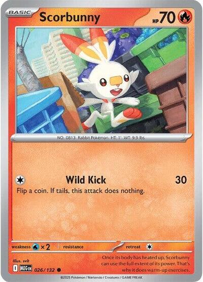 Scorbunny (ME01: Mega Evolution) Near Mint - Nick Nack's Full Frontal Attack