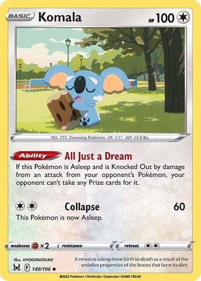 Komala (SWSH11: Lost Origin) Near Mint - Nick Nack's Full Frontal Attack